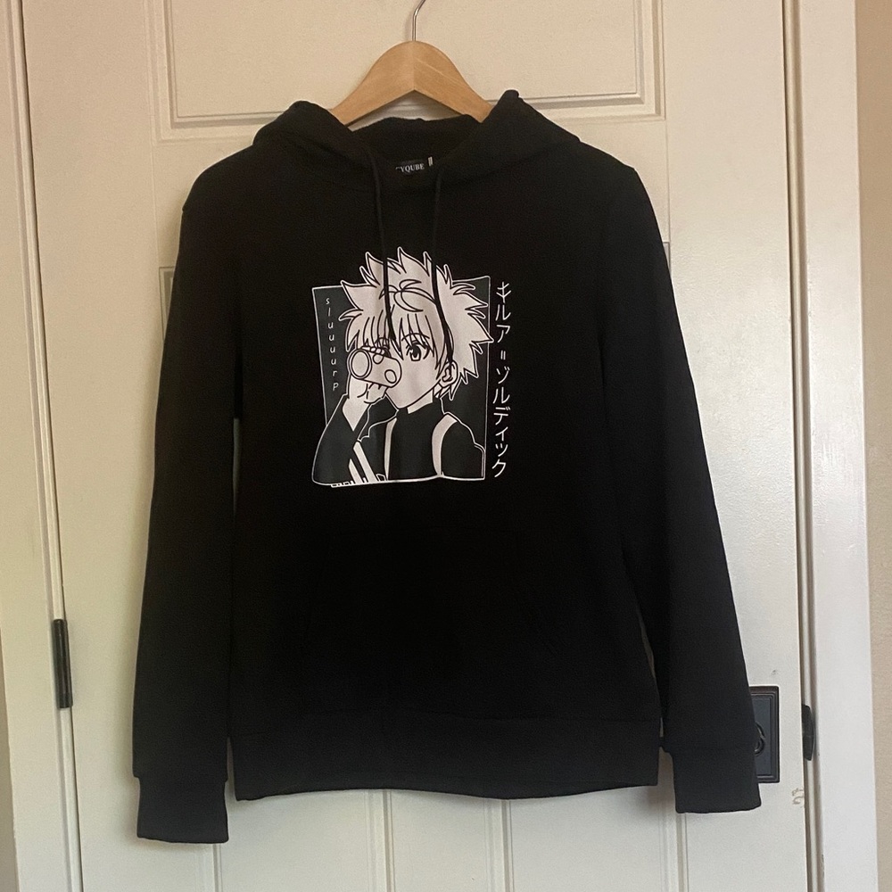 Black Hunter X Hunter Killua Anime Graphic Hoodie